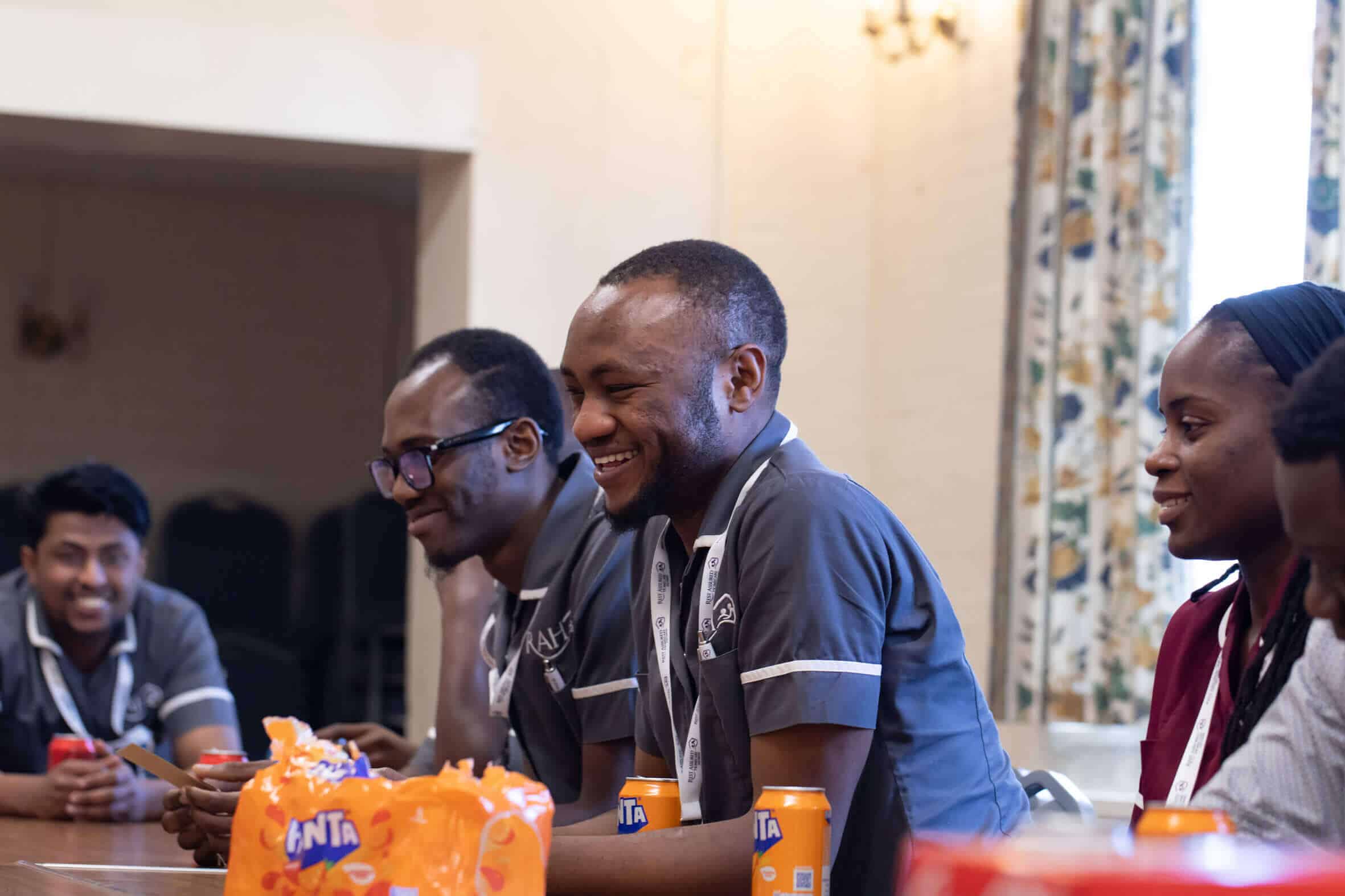 Image of happy careers in a meeting
