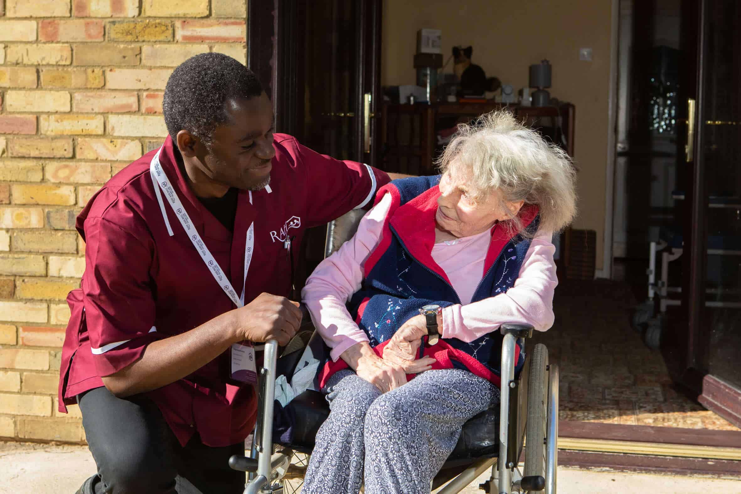 Image of a carer with a happy resident