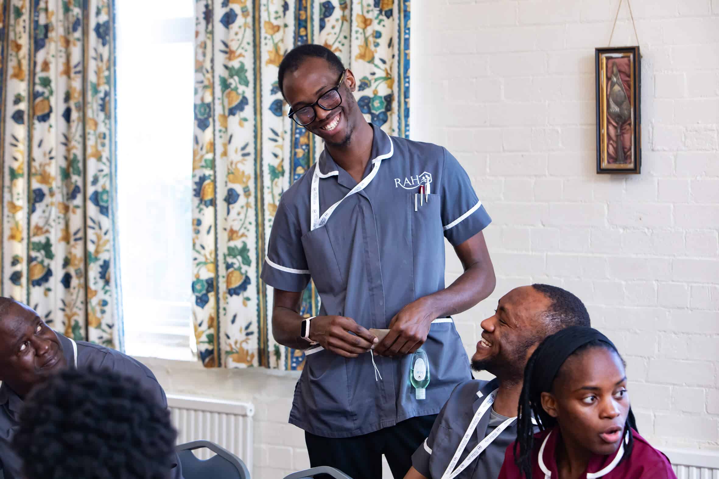 Image of happy careers in a meeting